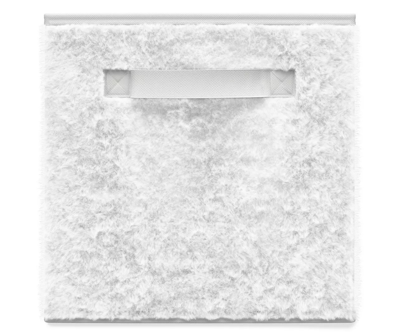 System Build 11" White Faux Fur Fabric Bin Big Lots