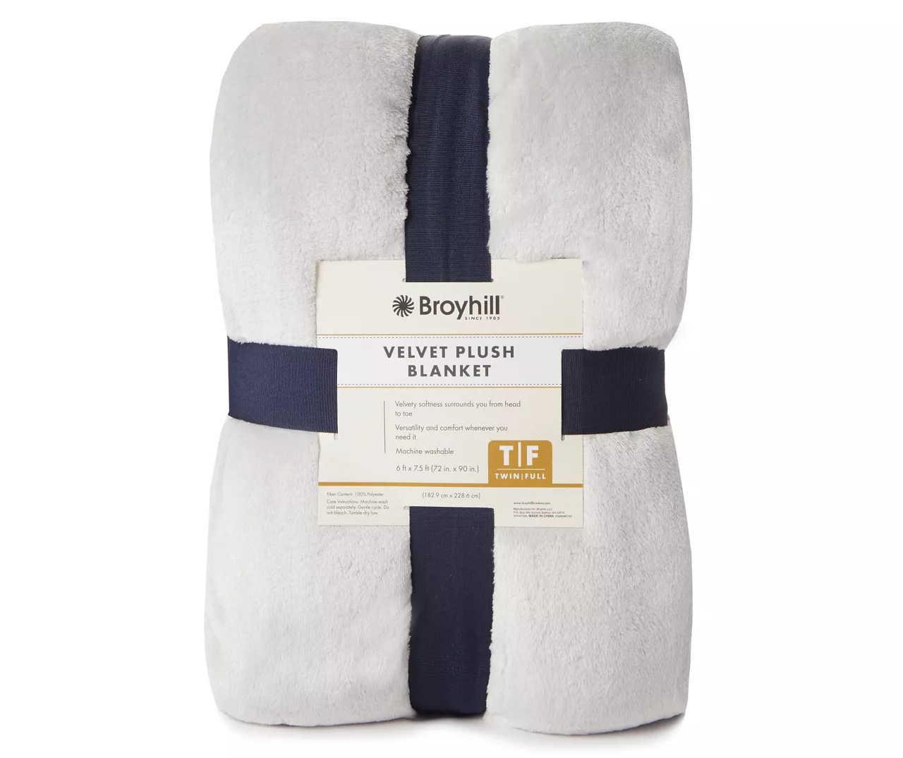 Broyhill Broyhill Gray Velvet Plush Blanket Big Lots