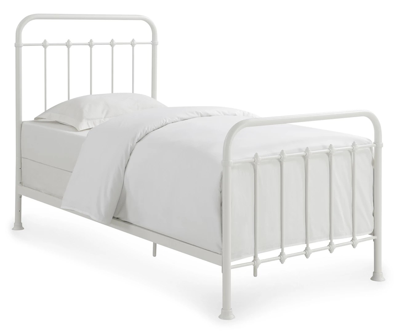 White Curved Metal Twin Bed Big Lots