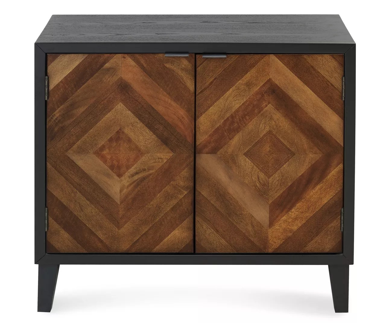 Black & Brown Parquet 2Door Storage Chest Big Lots