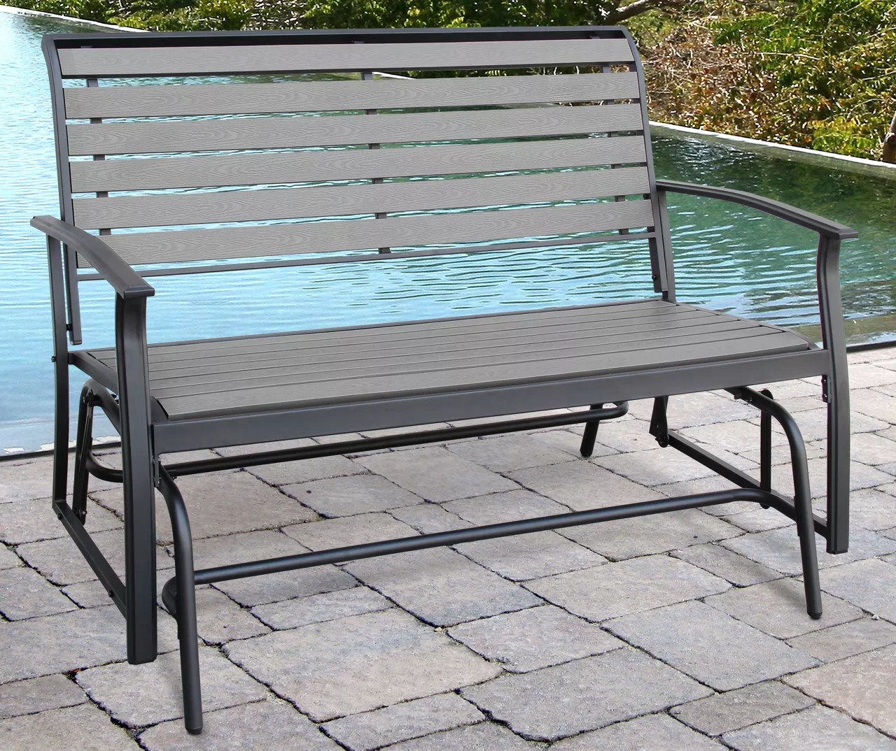 Harrington Light Gray Patio Glider Big Lots