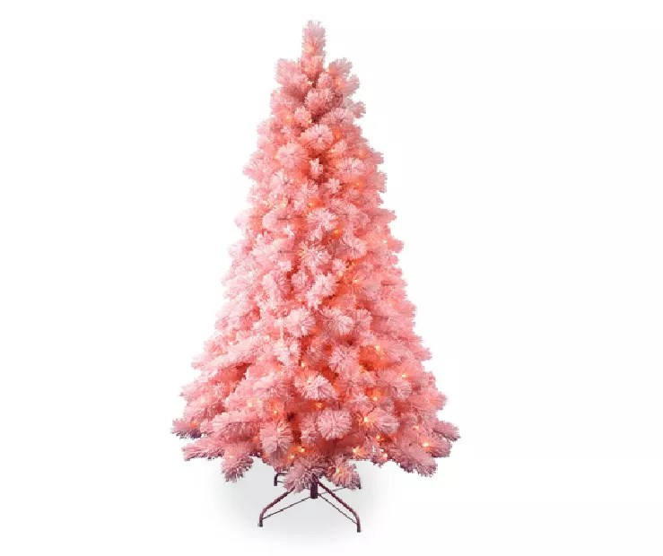 Winter Wonder Lane 6' Flocked Pink PreLit Artificial Christmas Tree