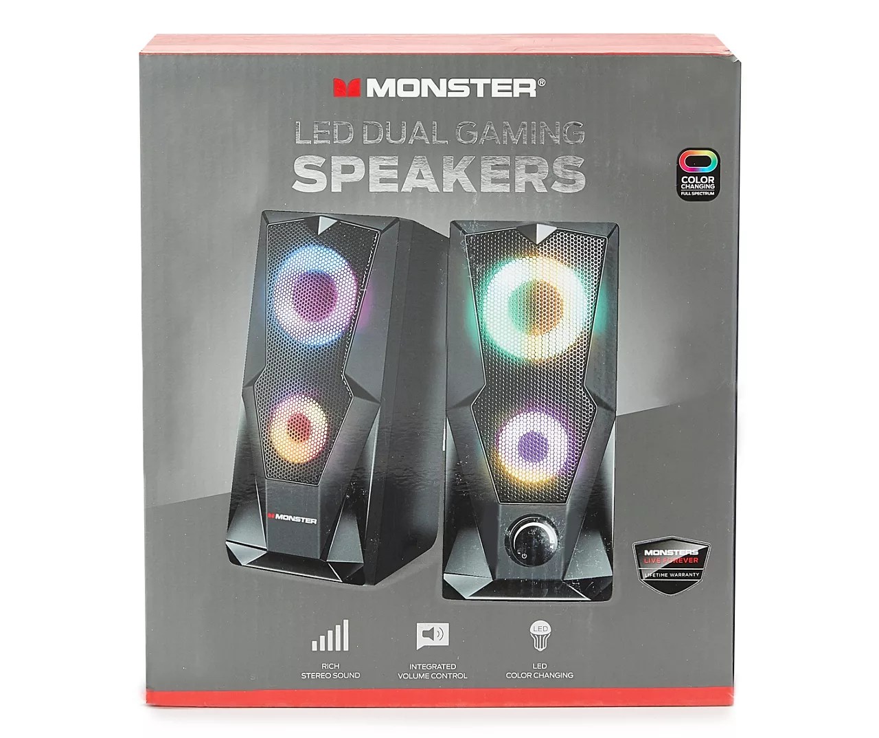 Monster ColorChanging LED Dual Gaming Speakers Big Lots