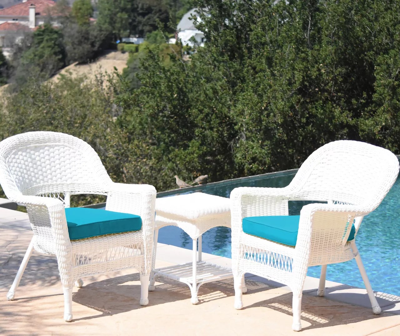 Outdoor Wicker Chair, White