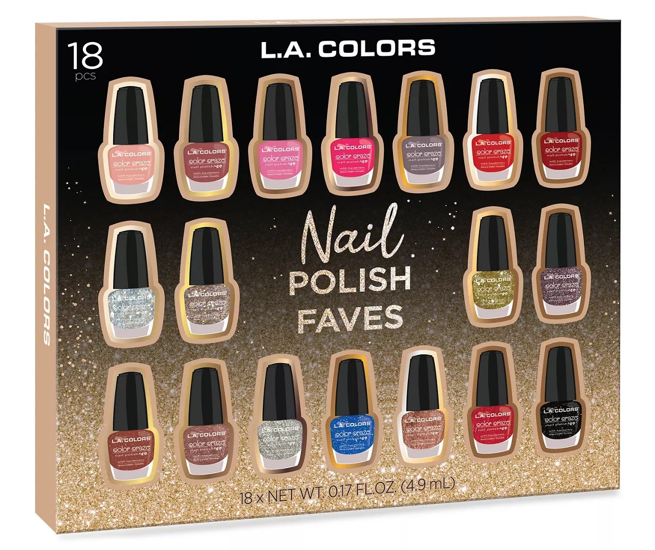 L.A. Colors Nail Vault 18Piece Nail Polish Gift Set Big Lots