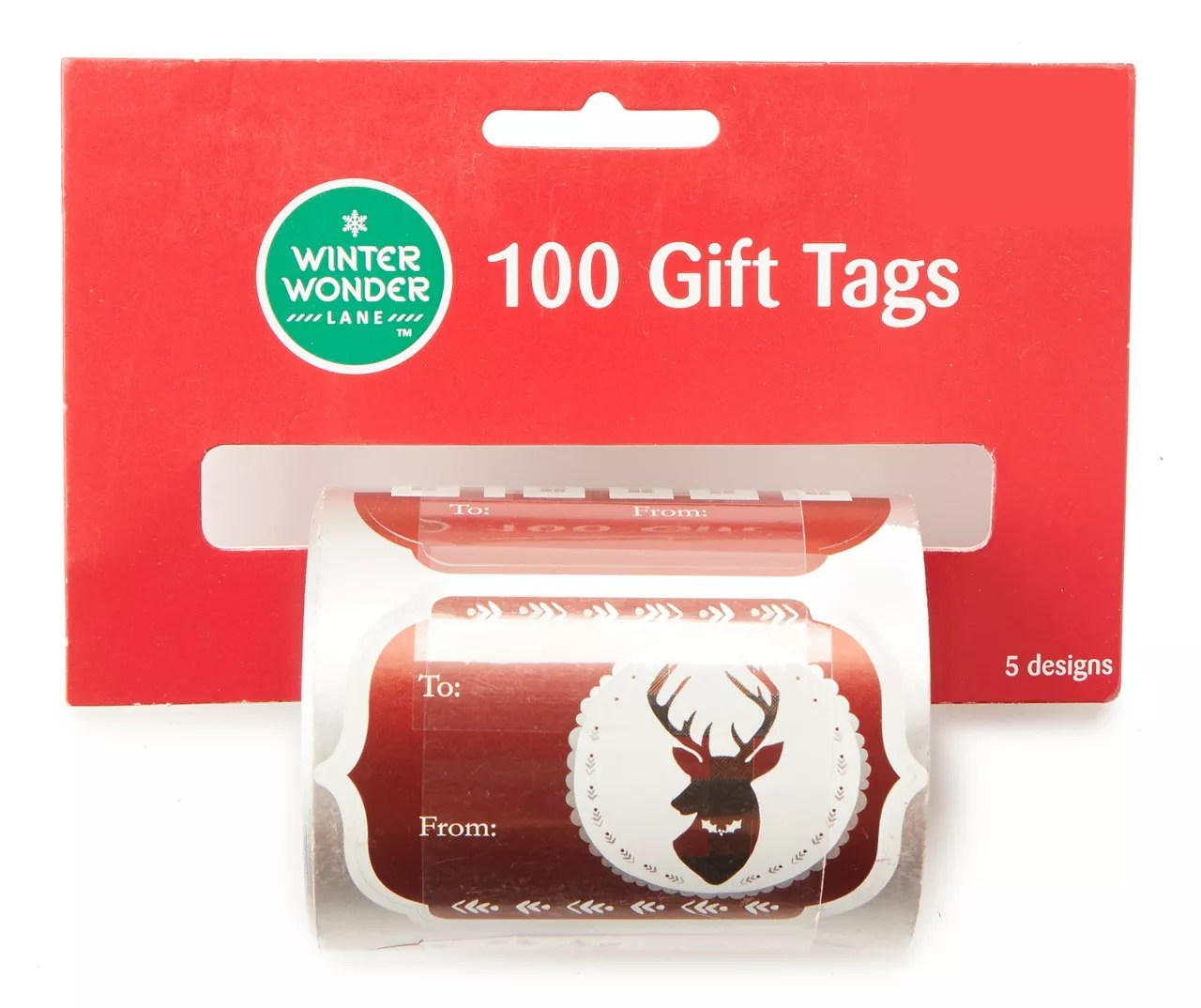 Winter Wonder Lane Red Rustic Peel & Stick Gift Tags, 100Count Big Lots