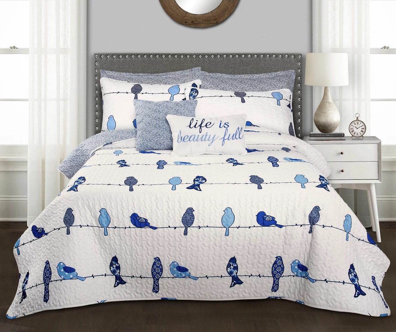 Rowley Birds Reversible 7Piece Quilt Set Big Lots