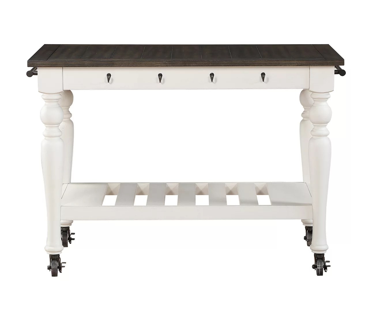 Steve Silver Joanna Ivory & Dark Oak Rolling Kitchen Cart Big Lots