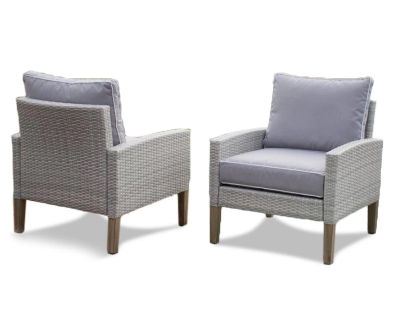 Deep Seat AllWeather Wicker Cushioned Patio Chairs, 2Pack Big Lots