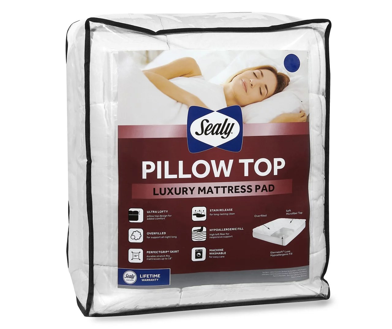 Sealy Full Pillow Top Luxury Mattress Pad Big Lots