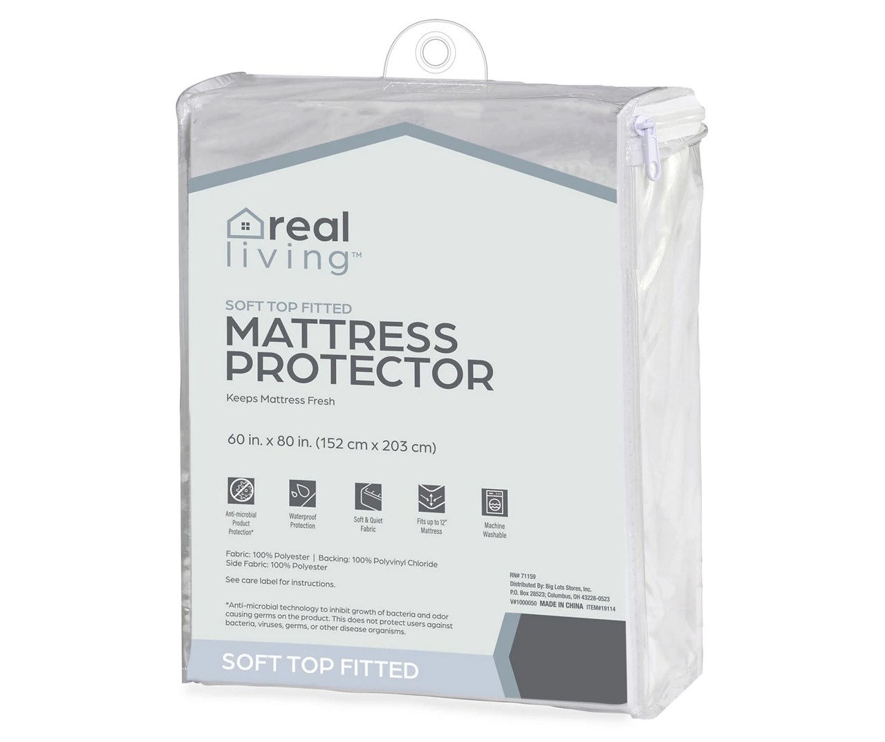 Real Living Real Living Soft Top Fitted Mattress Cover Big Lots