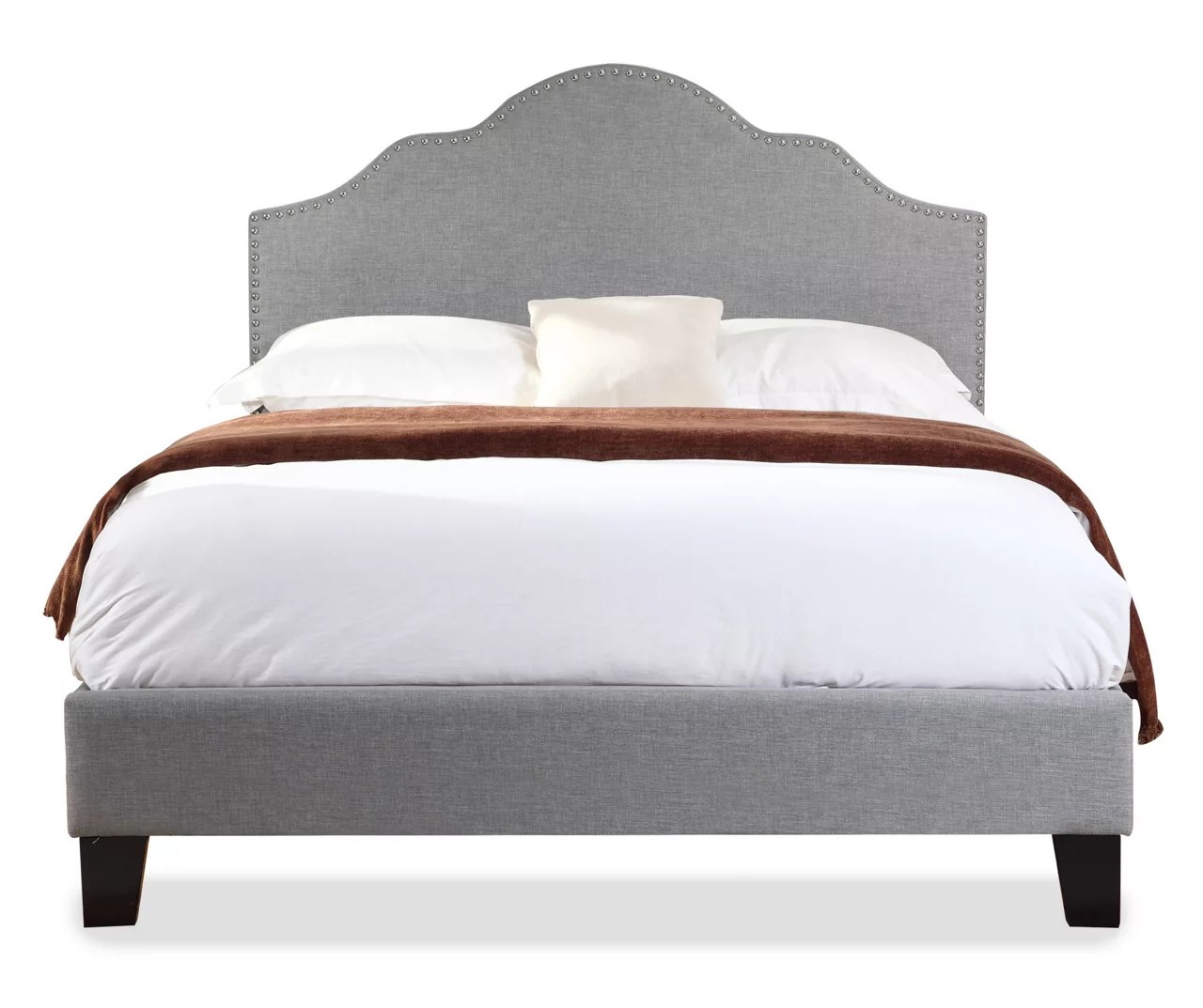 Lombard Light Gray Queen Upholstered Bed Big Lots