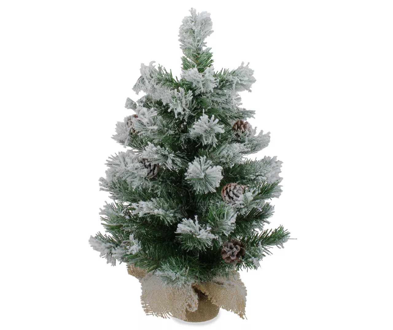24" Flocked Burlap Tabletop Artificial Christmas Tree Big Lots