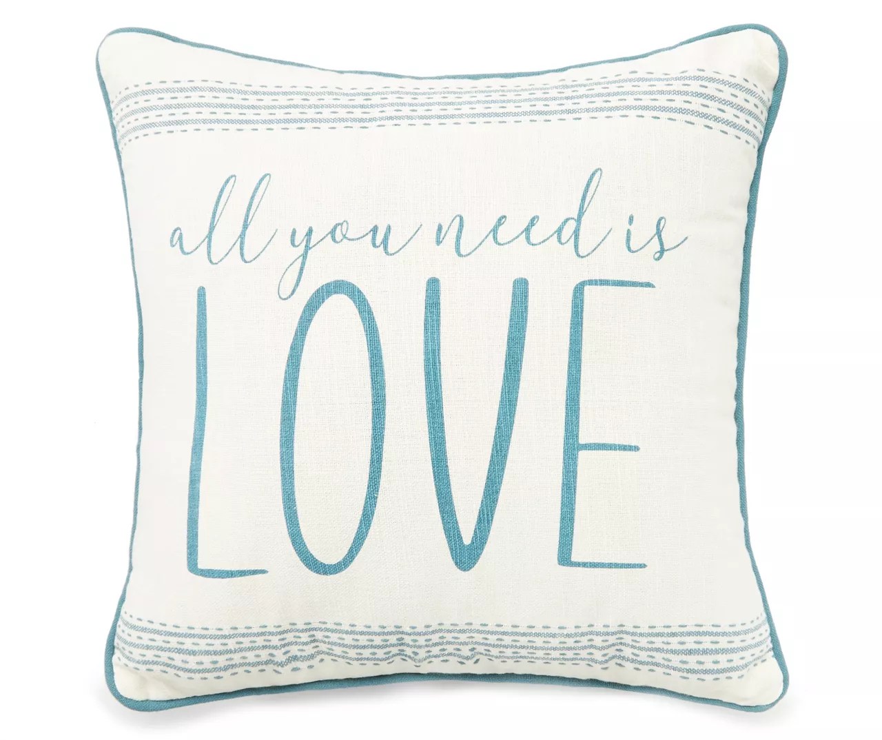 "All You Need Is Love" Teal Throw Pillow Big Lots
