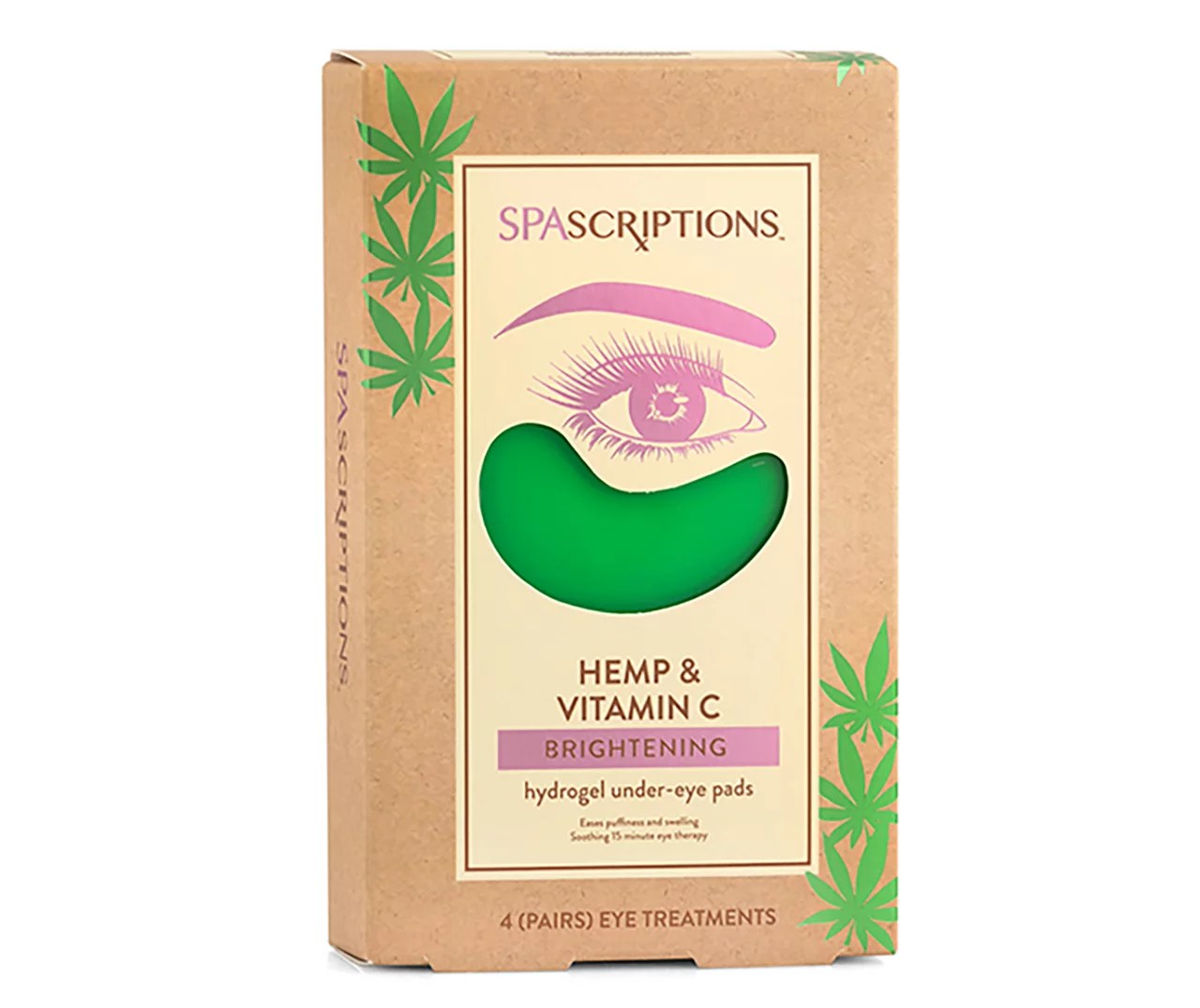 Spa Scriptions Hemp & Vitamin C Brightening UnderEye Pads, 4Pairs