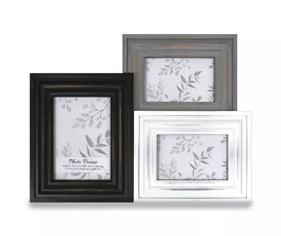 White, Gray & Black 3Opening Collage Picture Frame Big Lots