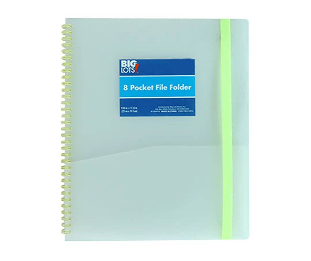 Big Lots Clear 8Pocket File Folder Big Lots