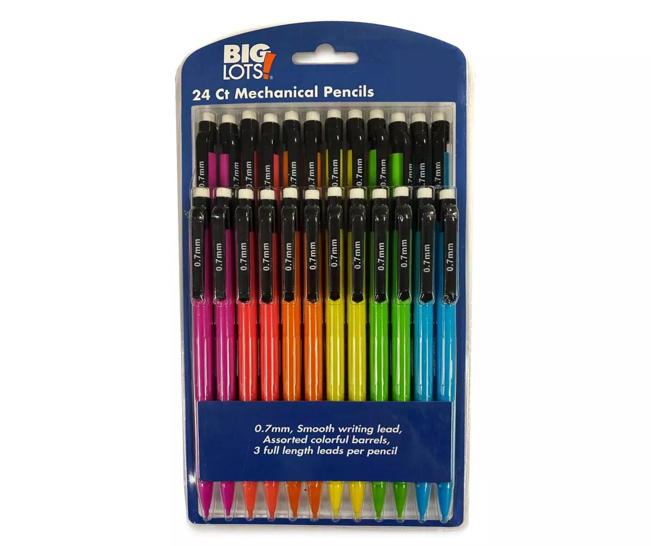 Big Lots Mechanical 0.7mm Lead Pencils with Comfort Grip, 24Pack Big
