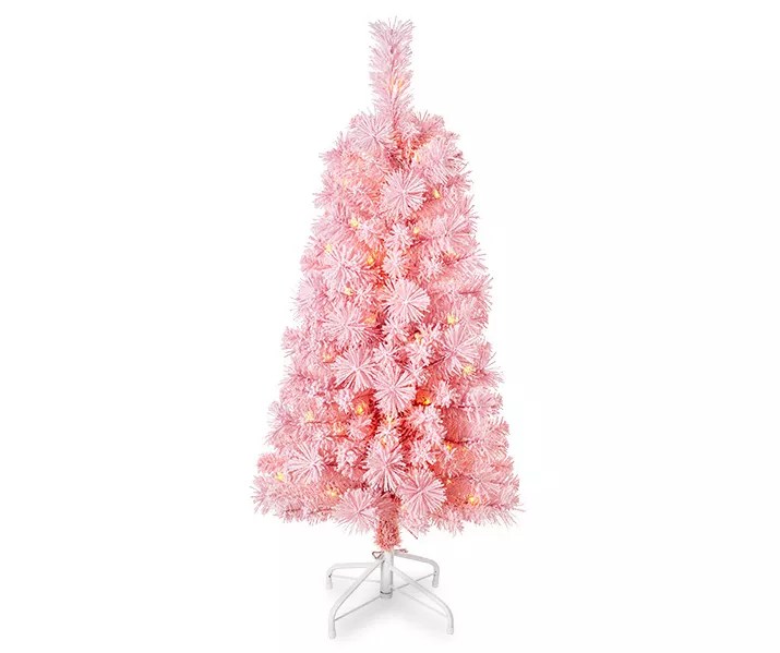 Winter Wonder Lane 4' Dancer Pink Flocked PreLit Artificial Christmas