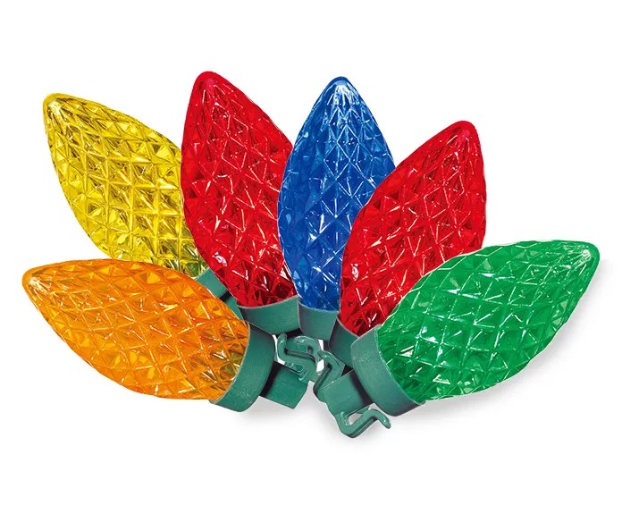 Winter Wonder Lane Diamond Cut LED C9 Light Wheel Set with Green Wire, 60Lights Big Lots