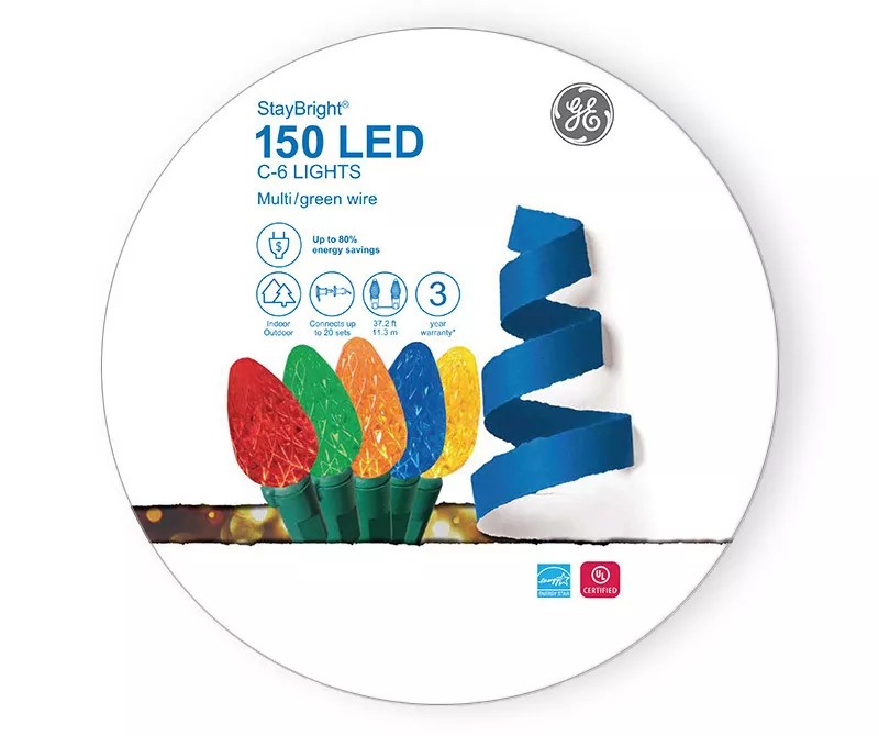 GE StayBright MultiColor LED C6 Light Wheel Set, 150Lights Big Lots