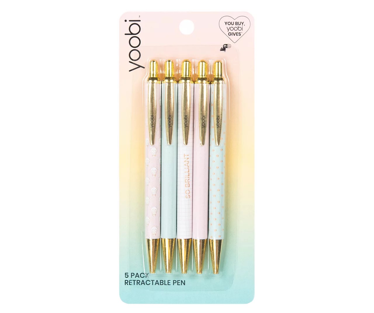 Yoobi Retractable Ballpoint Pens, 5Pack Big Lots