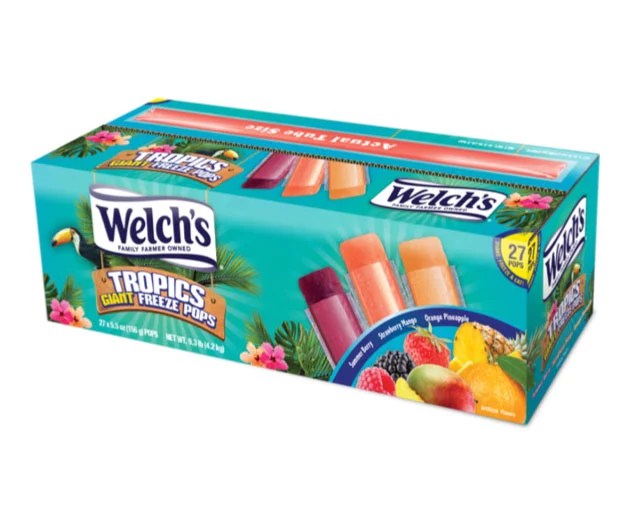 Welch's Tropical Giant Freeze Pops, 27Count Big Lots