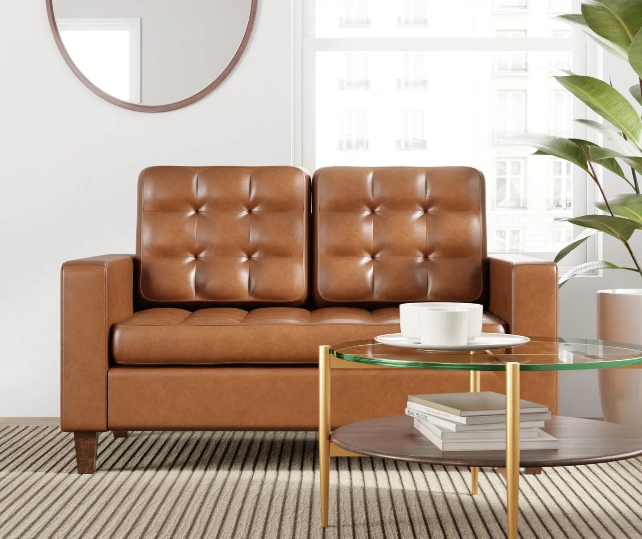 Brookside Snacks Tufted Velvet Loveseat Big Lots