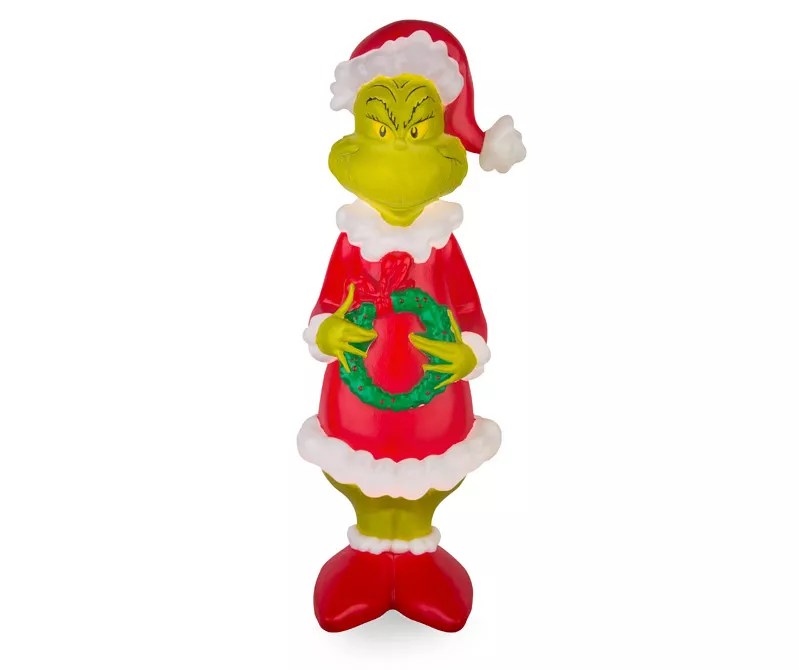 Universal 24" Santa Grinch & Wreath LED Blow Mold Decor Big Lots