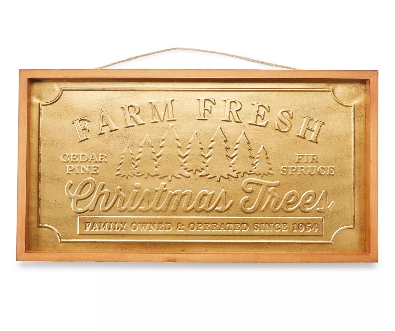 Broyhill "Farm Fresh Christmas Trees" Gold Embossed Framed Hanging Wall