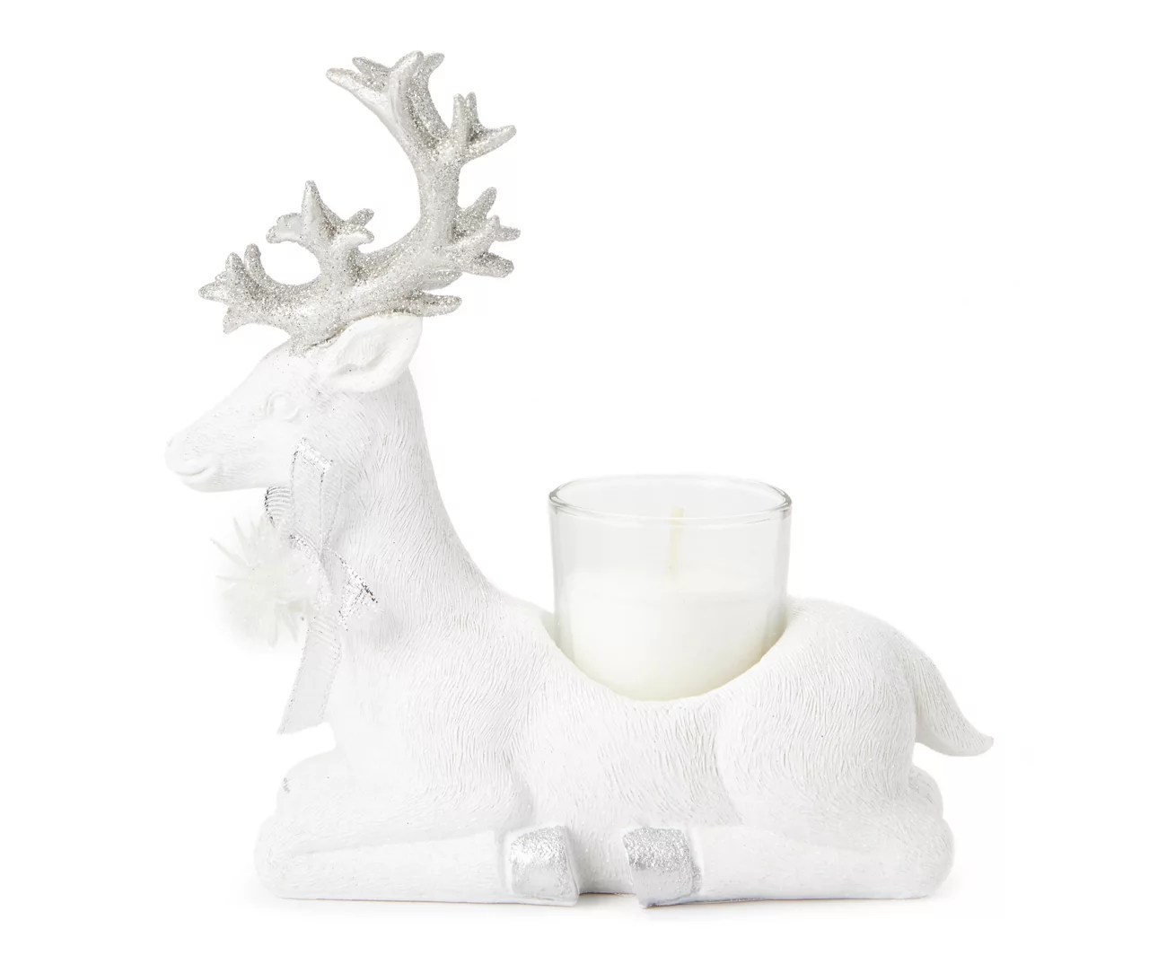 White Glittery Deer Votive Candle Holder Big Lots