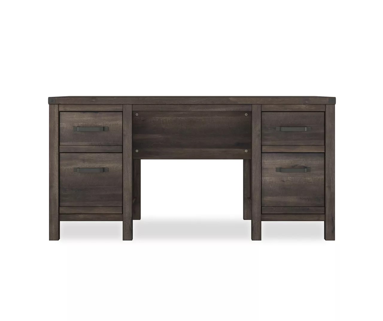 Clark Station Dark Brown Double Pedestal Desk Big Lots
