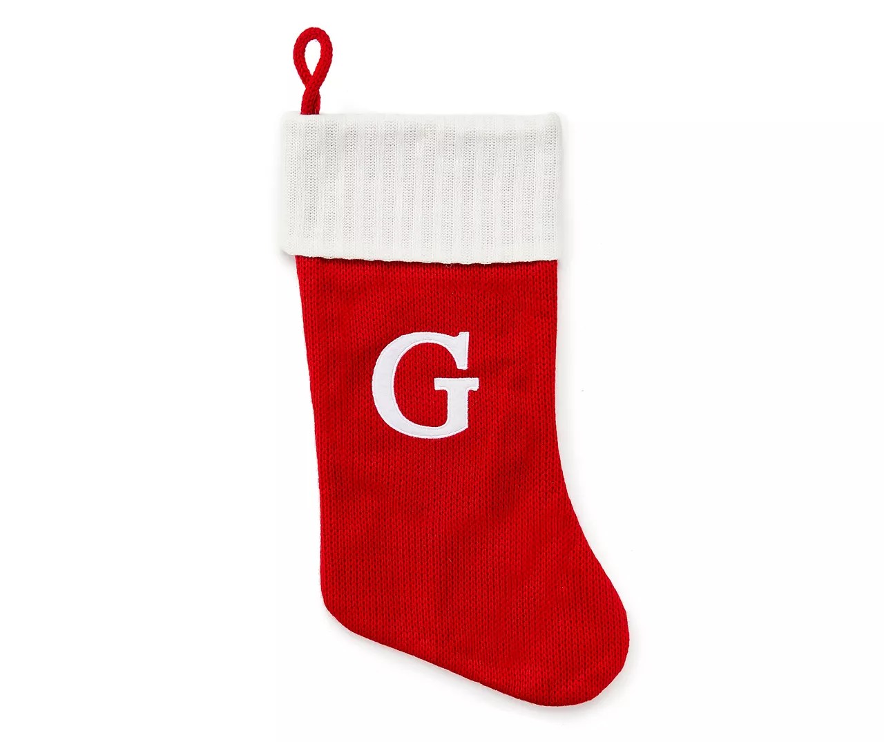 Winter Wonder Lane Winter Wonder Lane Monogram Red Knit Stocking with