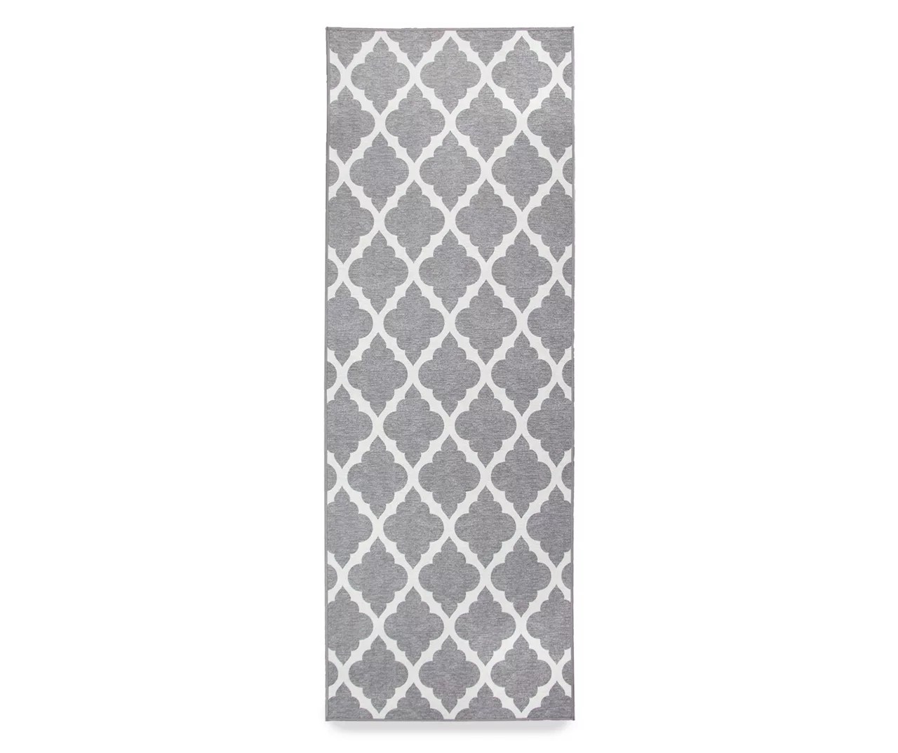 My Magic Carpet Moroccan Trellis Gray Washable Runner, (2'6" x 7