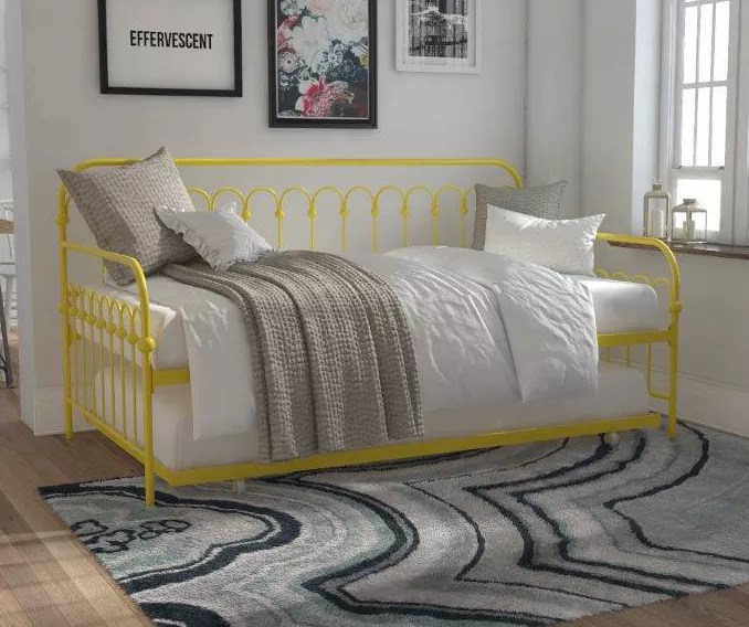 Novogratz Bright Pop Yellow Metal Twin Daybed & Trundle Big Lots