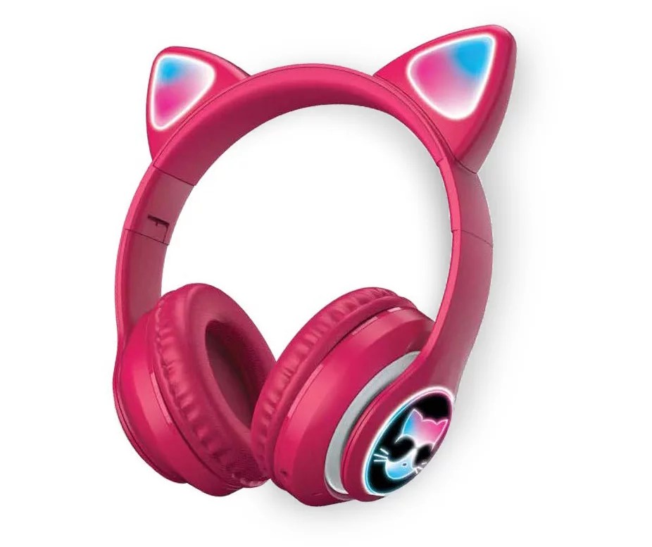Luckyu Wireless Bluetooth Cat Ear Headphones With Mic Colors LED Light