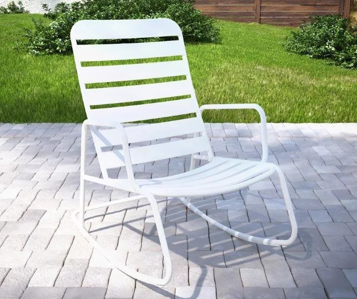 Novogratz Roberta White Patio Rocking Chair Big Lots