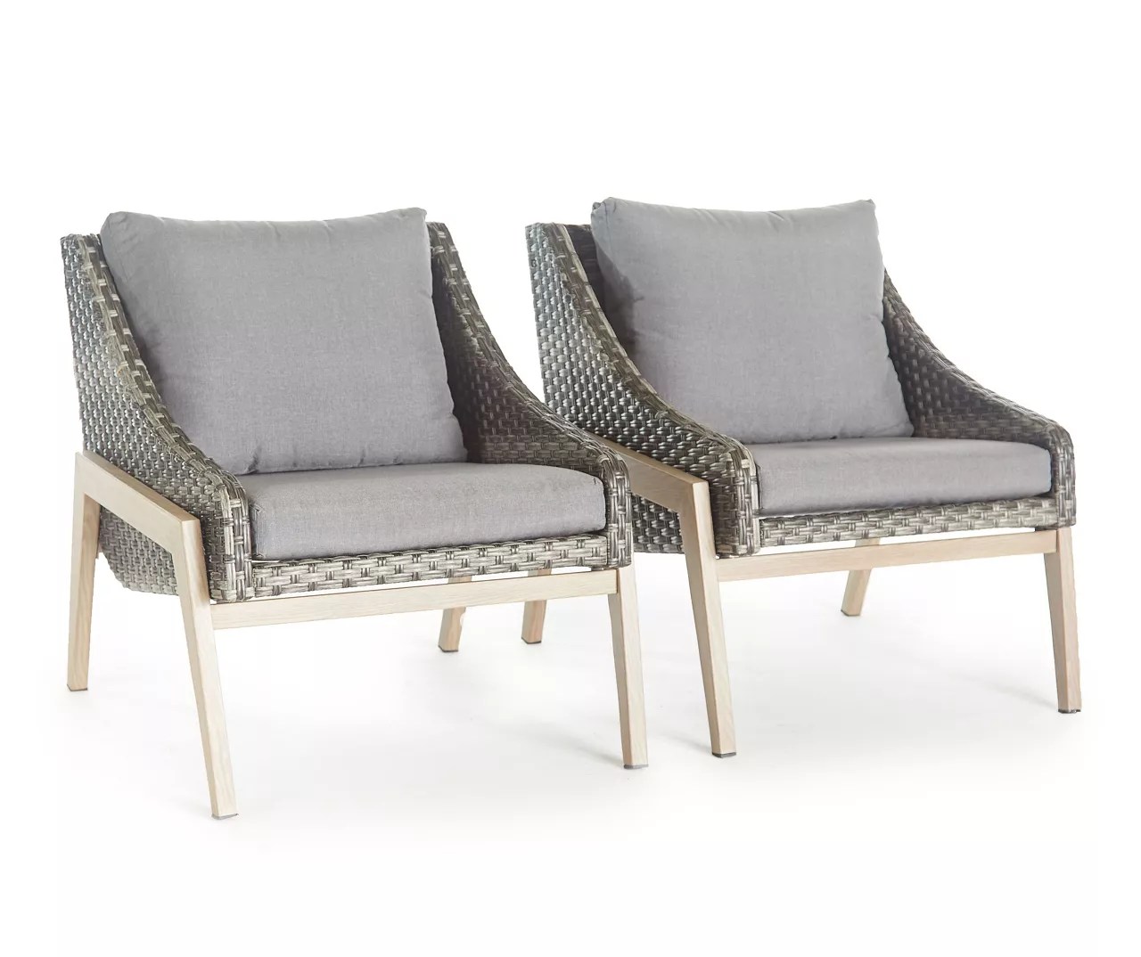 Real Living Pavero AllWeather Wicker Cushioned Patio Chairs, 2Pack