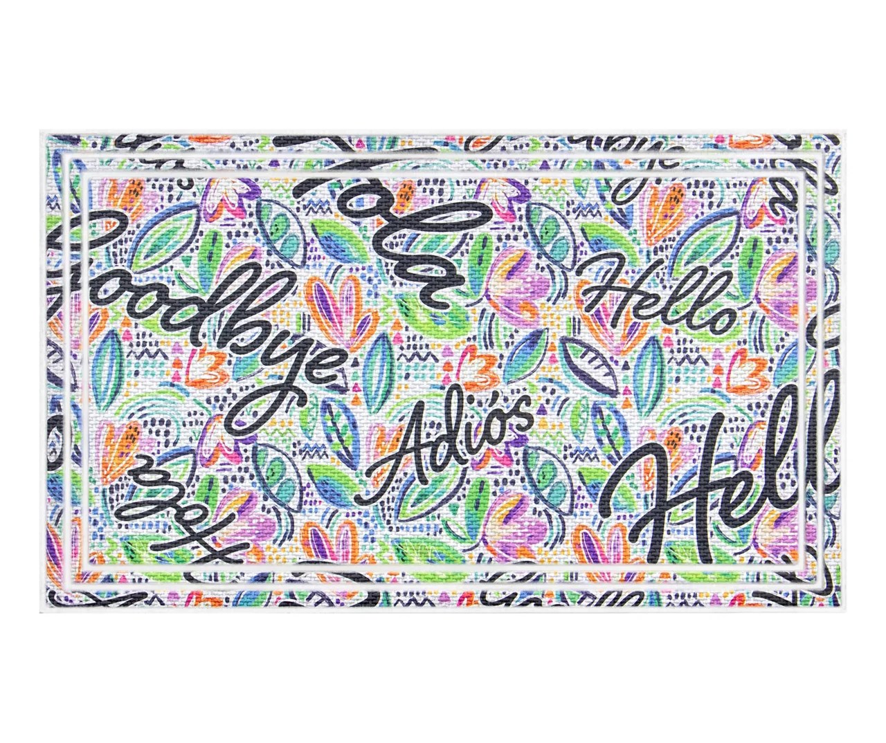 Green & Purple Greetings Doormat, (18" x 30") Big Lots