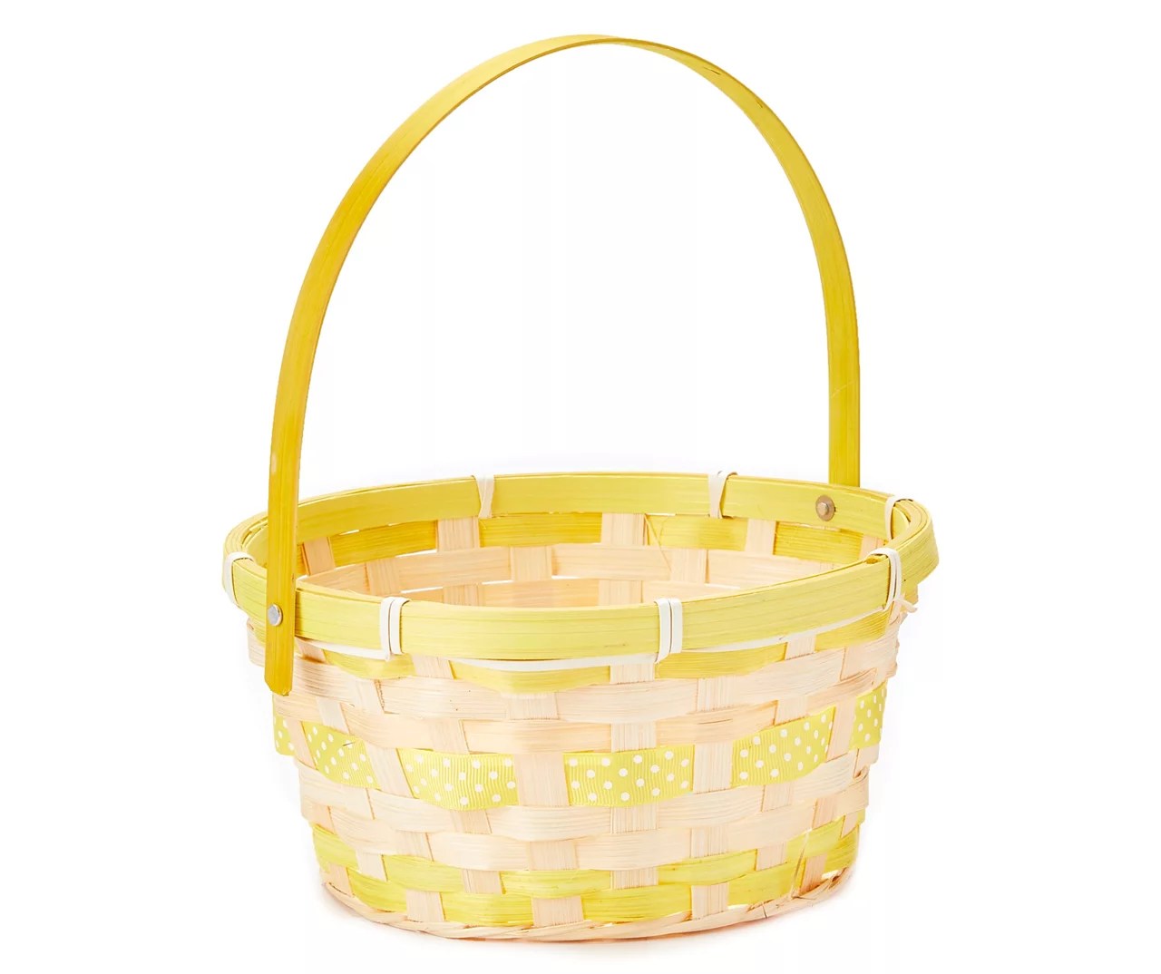 Big Lots 8" Bamboo Easter Basket with Ribbon Big Lots