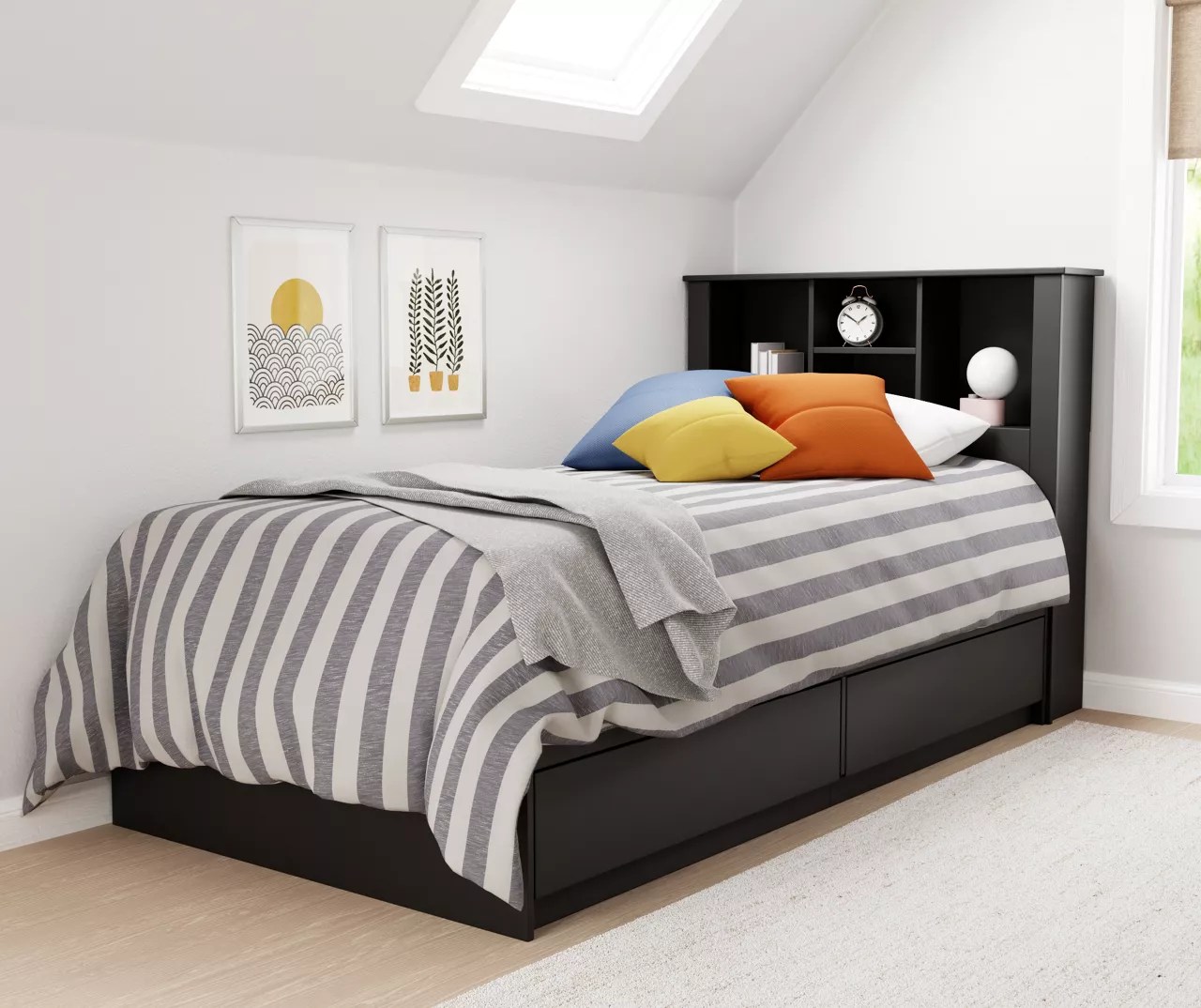 Brookside Sadie Black Twin Storage Bed & Headboard Big Lots