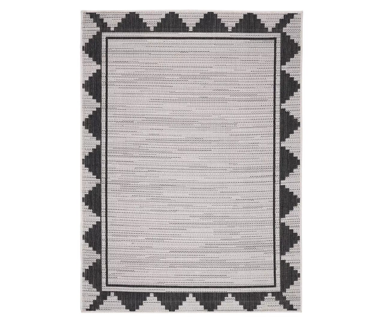 Broyhill Broyhill Gray & Black Geometric Border Indoor/Outdoor Area Rug