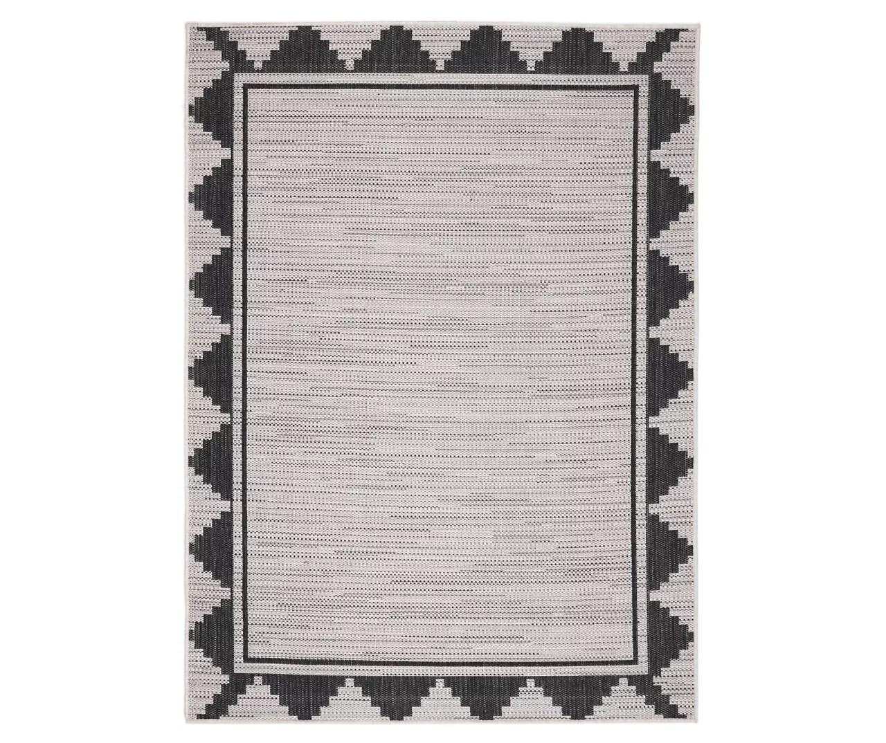 Broyhill Broyhill Gray & Black Geometric Border Indoor/Outdoor Area Rug