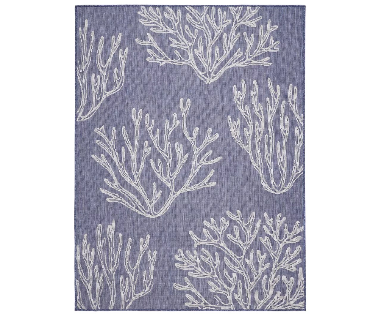 Broyhill Blue & White Coral Pattern Outdoor Area Rug, (8' x 10') Big Lots