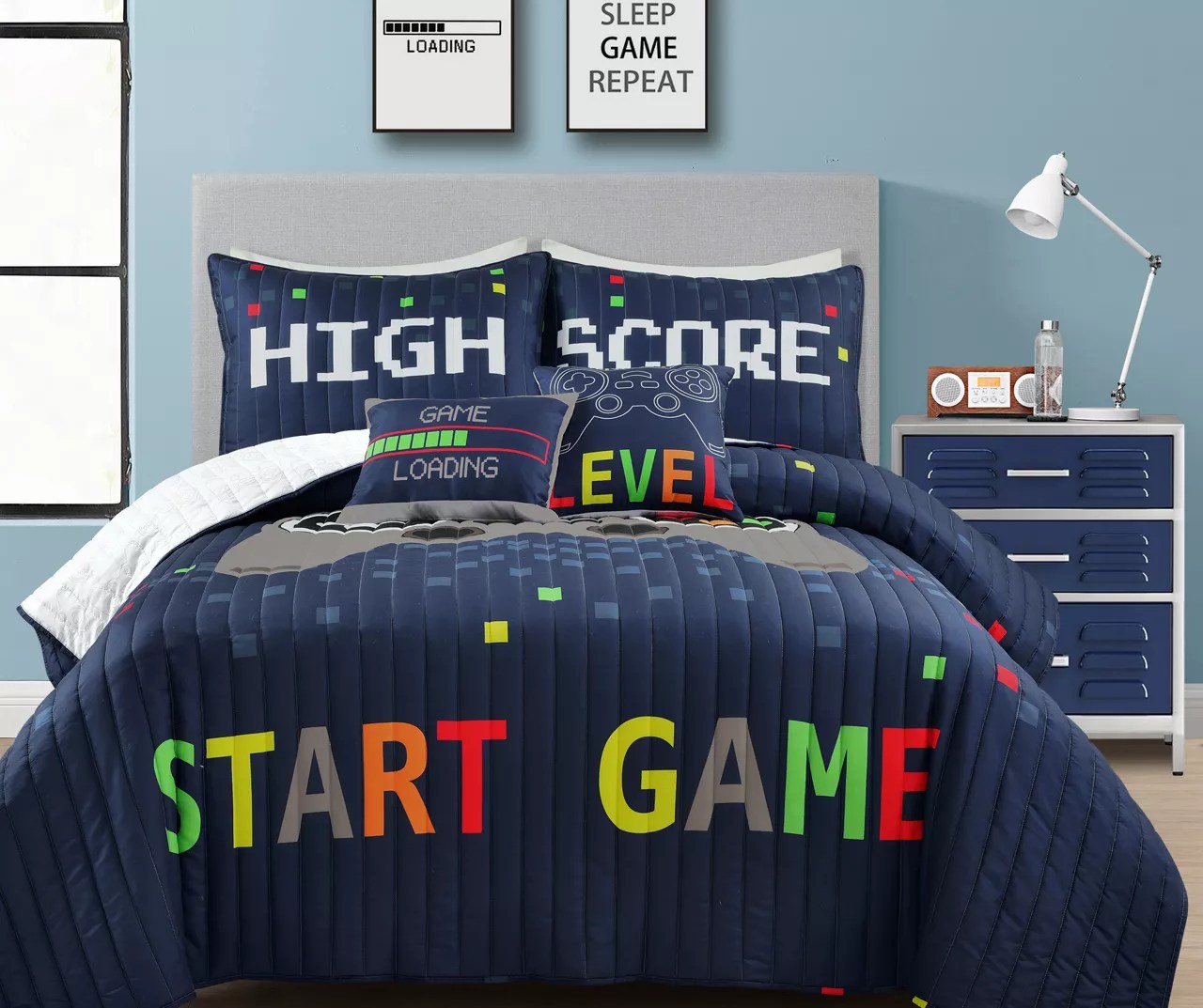 Navy Video Game Quilt Set Big Lots