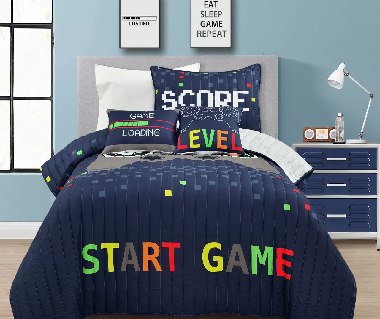 Navy Video Game Quilt Set Big Lots