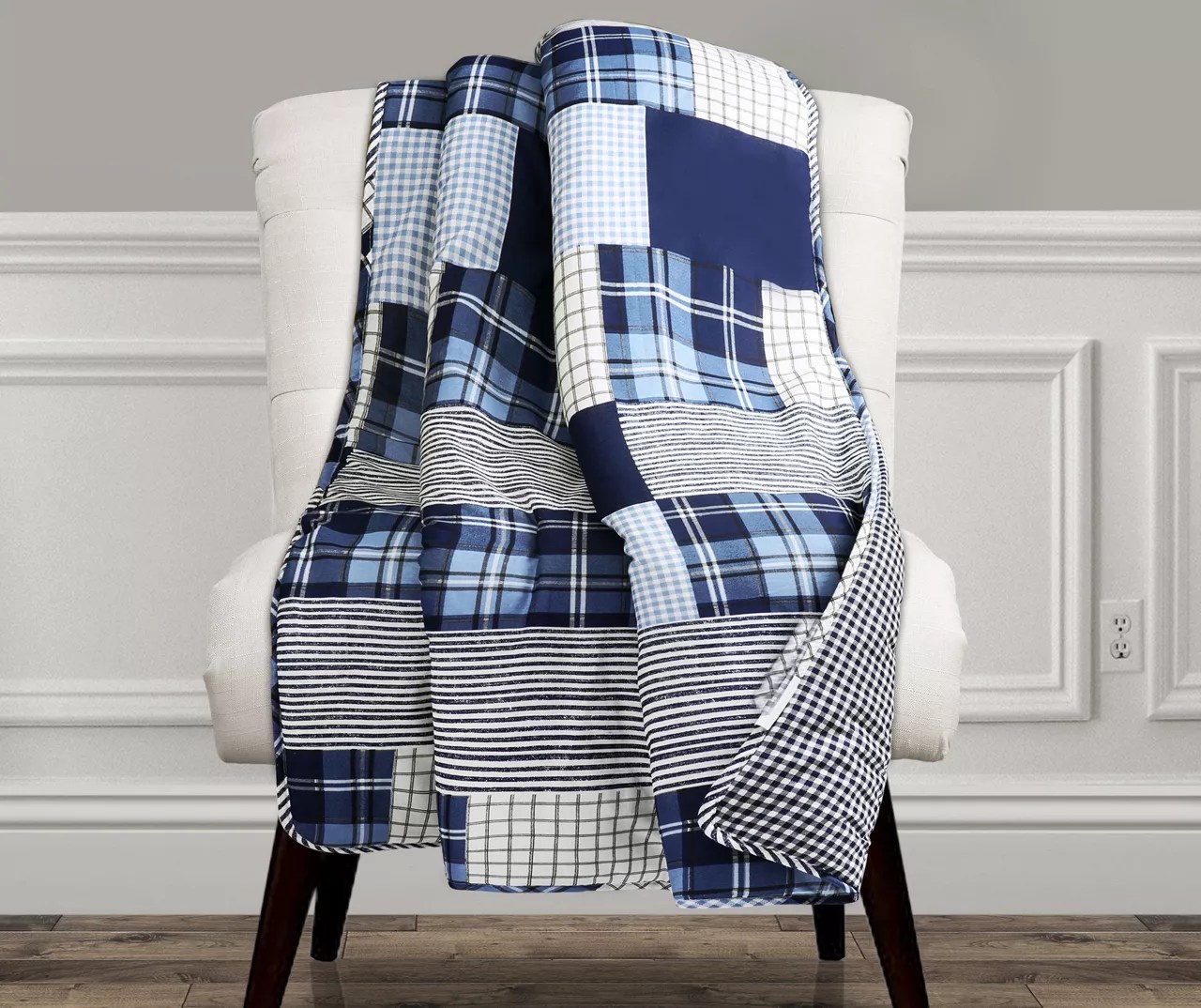 Greenville Plaid Patchwork Throw Big Lots