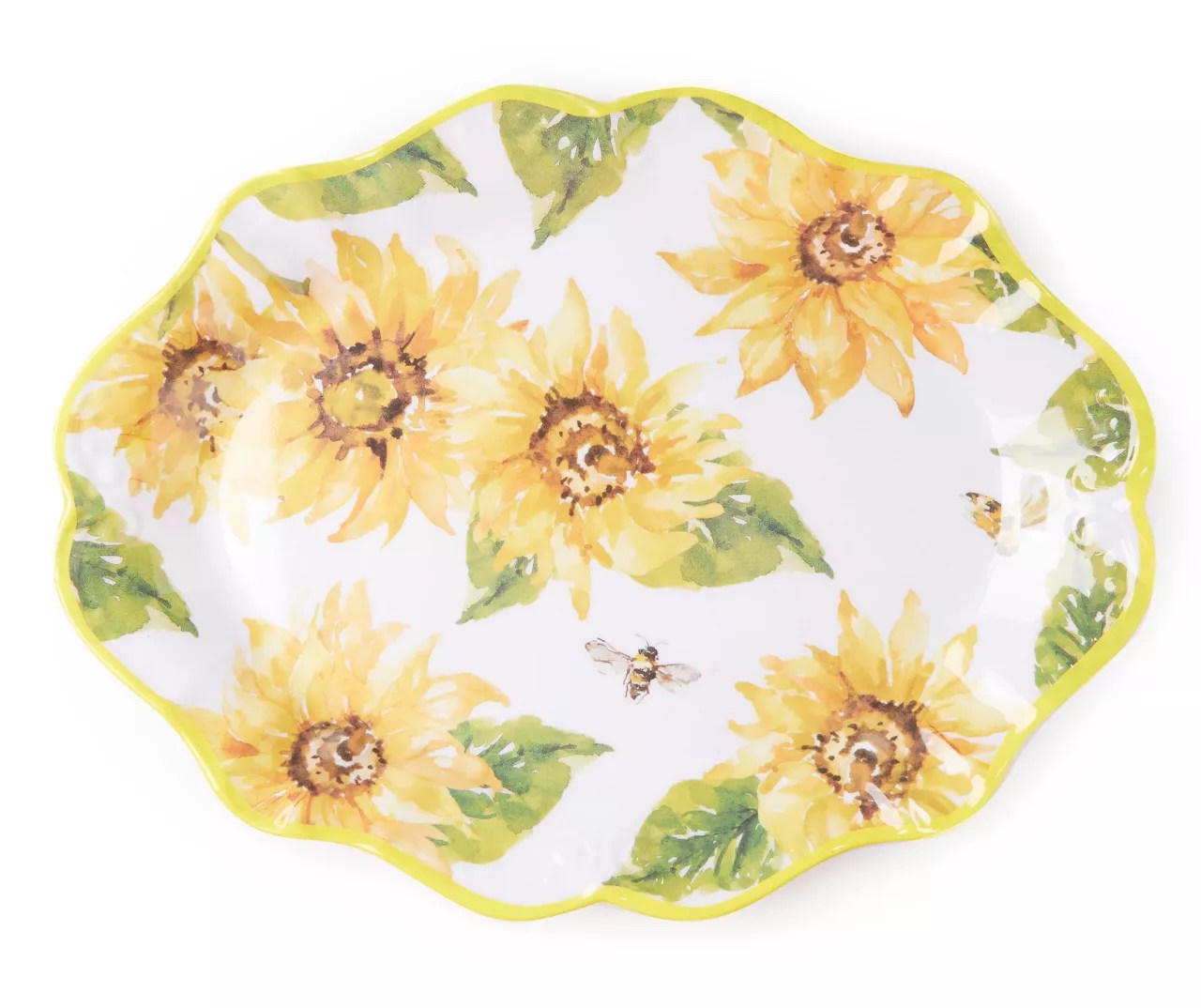 Sunflower & Bee Melamine Platter Plate Big Lots