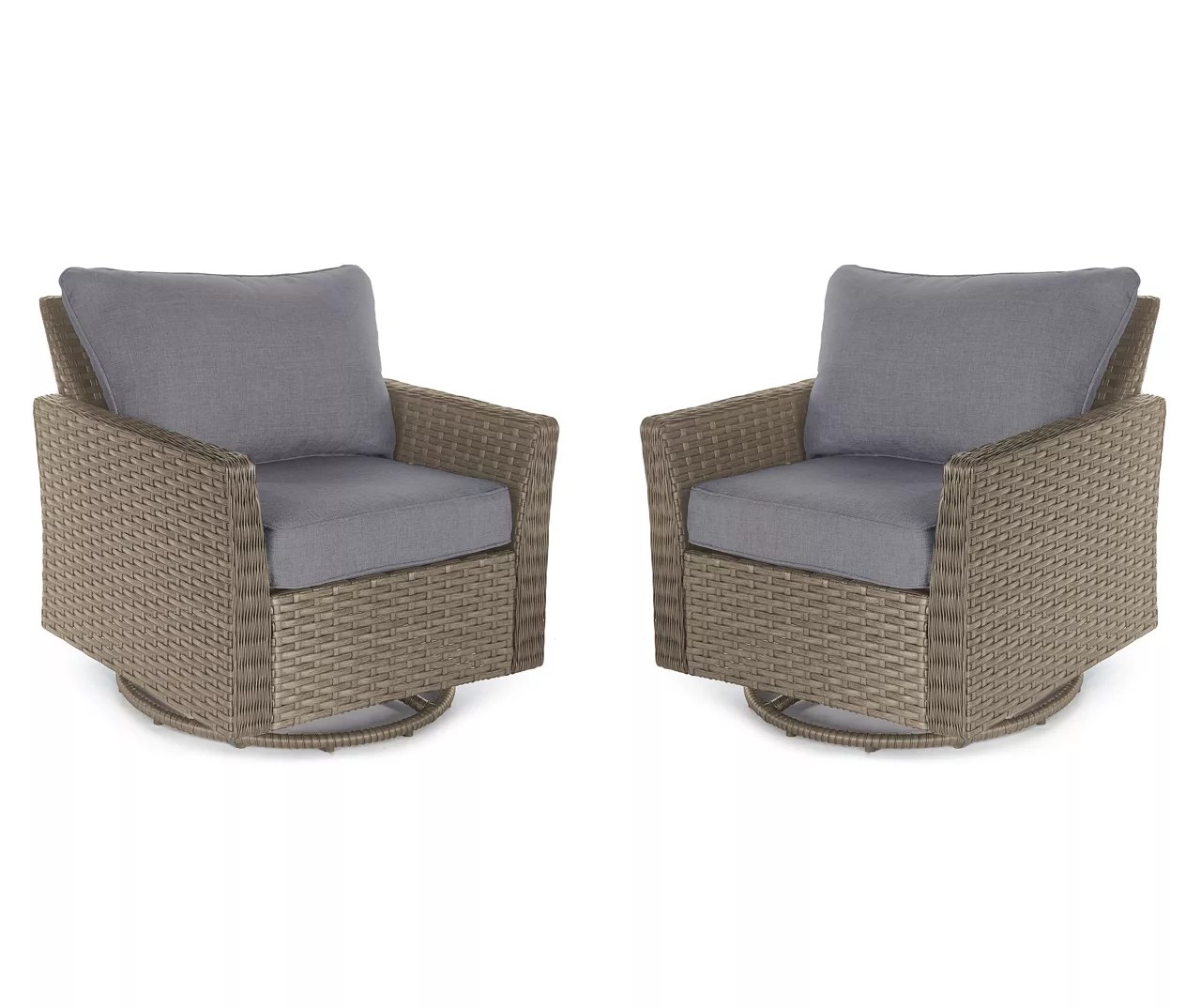 Broyhill Autumn Cove Gray AllWeather Wicker Cushioned Patio Swivel