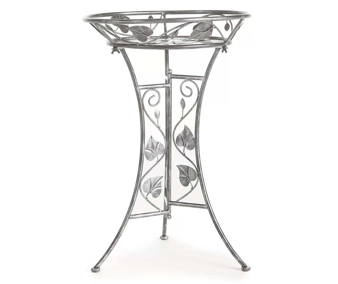 23" Black Floral Leaf Metal Plant Stand Big Lots